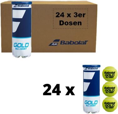 М'ячі Babolat Gold - 72 шт. (24х3 банки) для дорослих