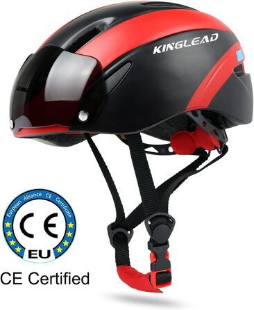 Шолом KINGLEAD з магнітними окулярами, регульований (Black Red)