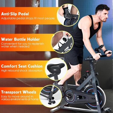 Велотренажер SogesHome Fitnessbike, магнітний, регульований, до 120 кг