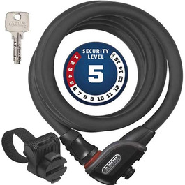 Велозамок ABUS Phantom 8950/180 TexKF з кріпленням, 12/15 мм, рівень безпеки 5, чорний