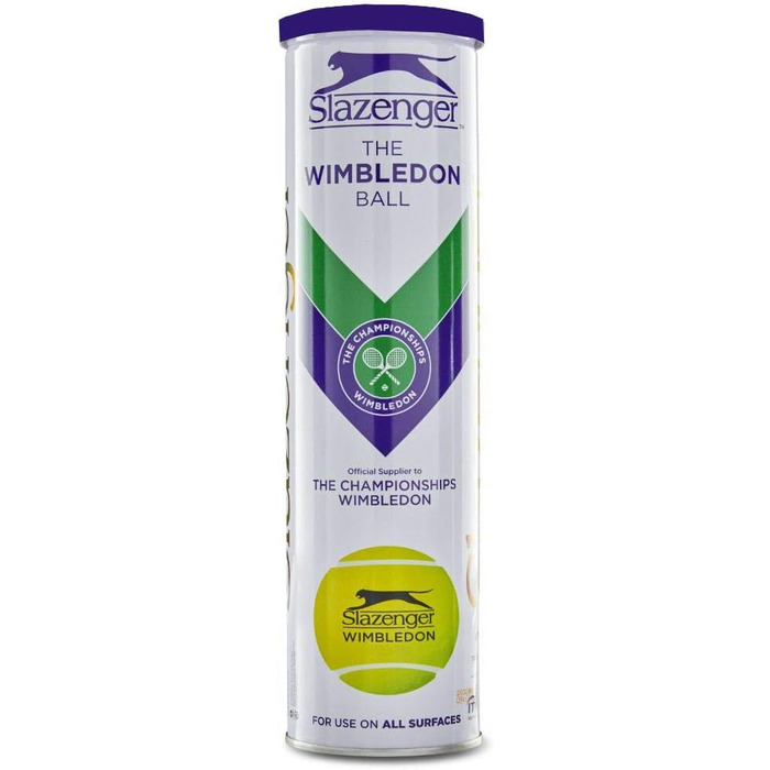 Тенісні м'ячі Slazenger Wimbledon, 4 уп., білі/золоті