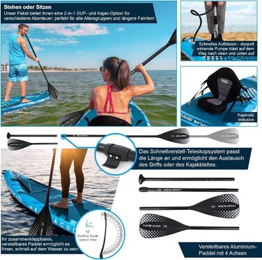 Надувна дошка для падде Aqua Spirit SUP 2024 320x815см/457x915см Комплектація з веслом, рюкзаком, насосом та іншими аксесуарами Дорослі початківці/експерти Гарантія 2 роки Синій 320см '21