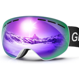 Гірськолижні окуляри GlaRid чоловічі жіночі, OTG Ski Goggles Безкаркасні окуляри для сноуборду для тих, хто носить окуляри, Снігові насадки для дорослих Захист від запотівання 100 UV400 (рожевий)