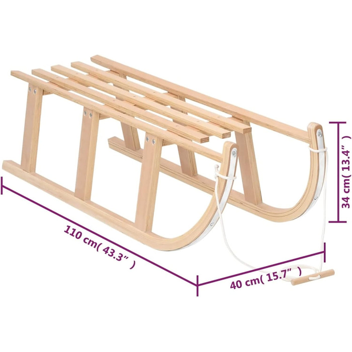 Санки Brokky 110x40x34 см Фанера для санного спорту