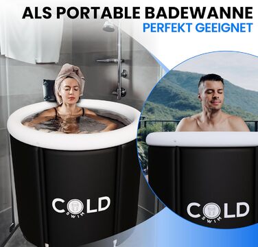 Повний комплект бочки для крижаної ванни Coldswim, бочка для льоду 75 см для крижаних ванн і кріотерапії, окремо стояча і складна бочка для крижаної ванни для спортсменів, ванна з льодом для дому 75x75