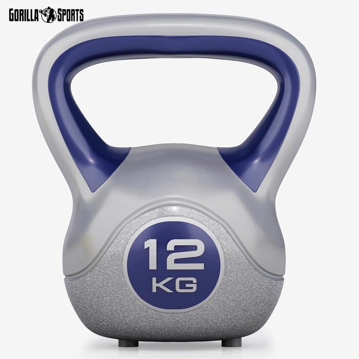 Кетлбел GORILLA SPORTS® з пластику, 2-20 кг, одинарний або набір, гиря для фітнесу, тренувань, силових вправ