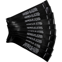 Міні-стрічки опору Serious Steel Fitness для реабілітації та розтяжки, 30,5 см, набір 5 або 10 штук