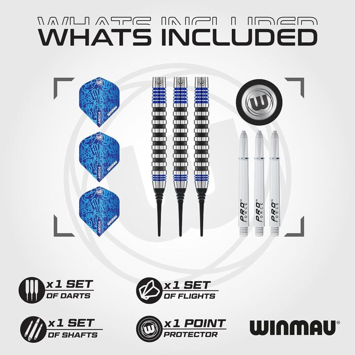 Набір вольфрамових виробів WINMAU Darts Advance 500 з прольотами (22G)