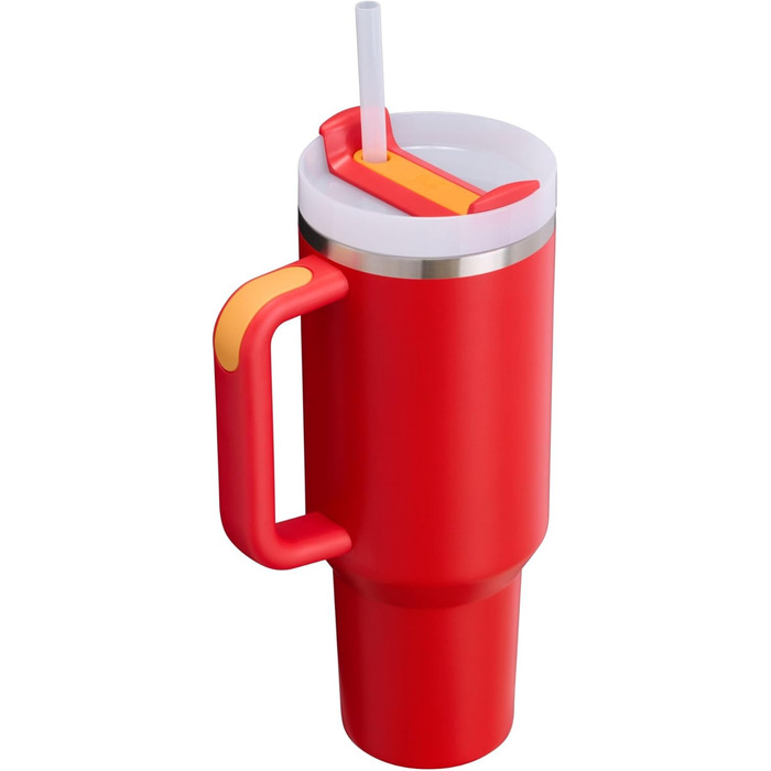 Термочашка STANLEY Quencher H2.0 з нержавіючої сталі, вакуумна, з кришкою та соломинкою, 1,2 л, для води, чаю, кави, смузі, колір Chili