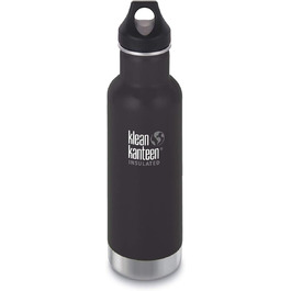 Термос-бутилка Klean Kanteen Classic 592 мл, вакуумна, чорна матова, з кришкою Loop