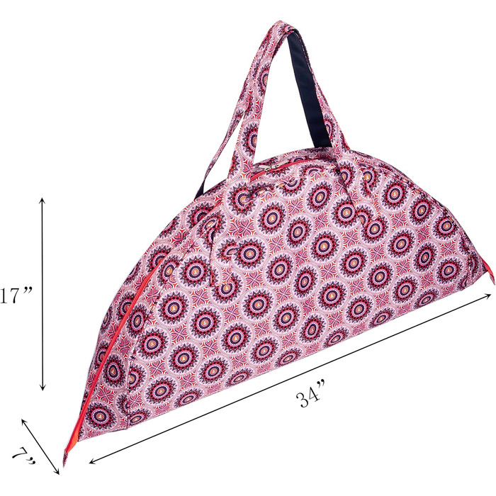 Плоска спортивна сумка Remobia Hicol у формі півмісяця, сумка для йоги, сумка-тоут, сумка-тоут, килимок для йоги, сумка-тоут із професійним тримачем для килимка, тримач для пляшки з водою та сумка на блискавці (рожева)