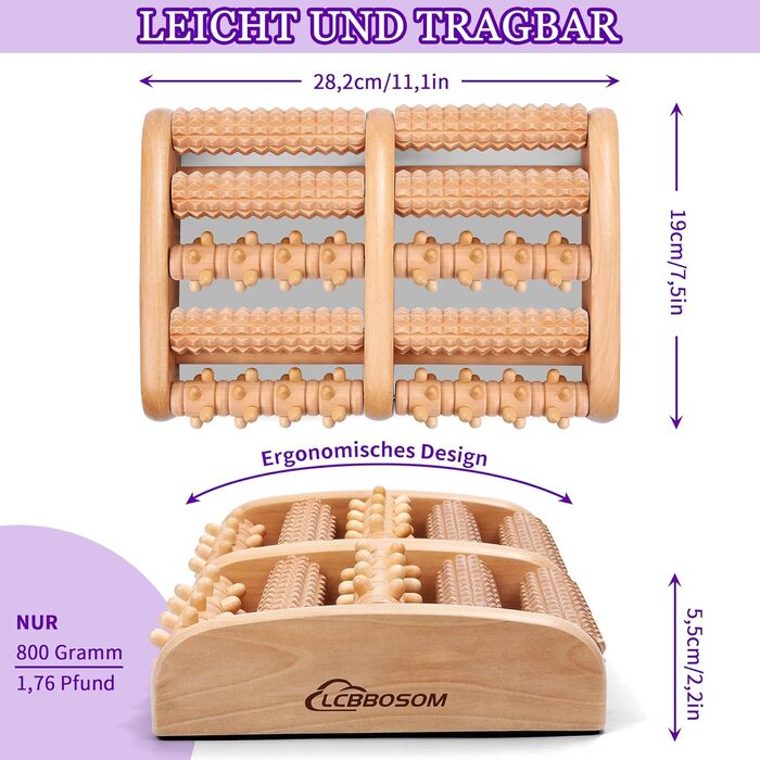 Ролик для масажу ніг LCBBOSOM Oversize з 96 точковими паличками