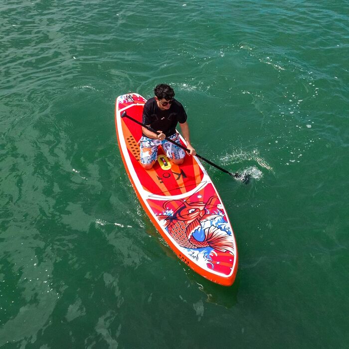 Надувна SUP-дошка FunWater 3,9 м, ультралегка, комплект: весло, 3 плавці, насос, рюкзак, ліш, водонепроникна сумка