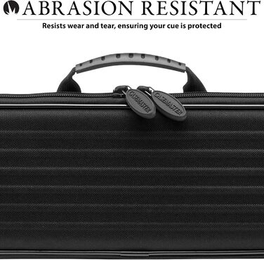 Сумка для більярду Cue Bag Casemaster Parallax 600D Oxford важка поліестерова тканина та м'яка внутрішня частина, для 1 повного кия з 2 частин (1 приклад/1 стрижень) (чорний з чорною кромкою)