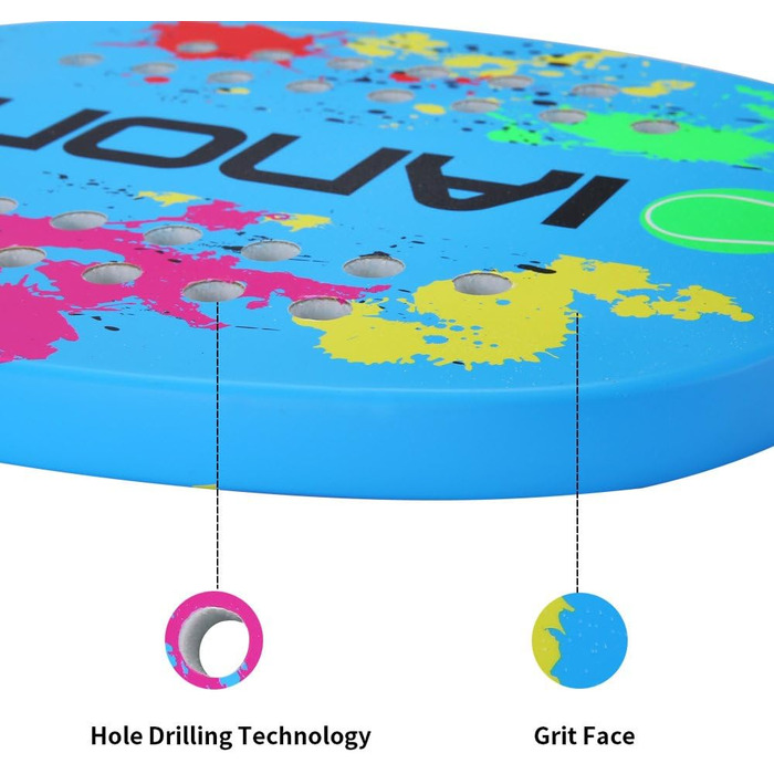 Ракетка для пляжного тенісу Ianoni, пісок для обличчя з вуглецевого волокна з піною з ефектом пам'яті Core Beach Tennis Racket PR730.