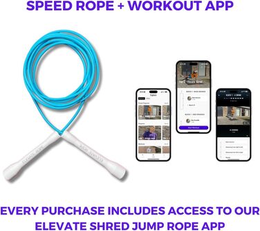 Скакалка Elevate Speed Rope MAX професійна, міцний ПВХ з нейлоновим осердям, 5 мм, довжина до 3 м, надміцні ручки