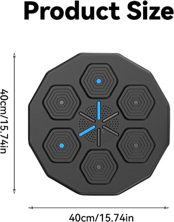 Боксерський верстат LZLUCKCOME Music Bluetooth, інтелектуальна настінна мішень музичної скриньки, тестер потужності боксерського обладнання з музикою, тренувальний пристрій боксерської груші для домашніх вправ. (тренер з музичного боксу дитячі рукавички)
