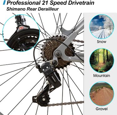 Швидкість хардтейл сталева рама 26 MTB 21 V-Brake сірий