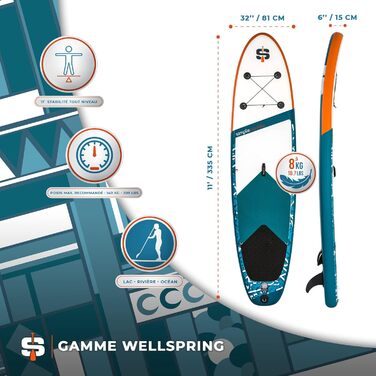 Надувна SUP-дошка SIMPLE PADDLE 11'/12' з веслом, подвійною насосом і сумкою для транспортування — дошка для сапсерфінгу