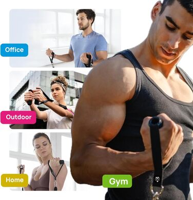 Набір еспандерів INEVIFIT для силових тренувань, йоги, пілатесу та фітнесу, з ручками, дверним якорем, ременями для щиколоток, сумкою та інструкцією