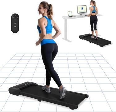 Бігова доріжка FlexiSpot Walking Pad 4-в-1 для дому та офісу, електрична підлогова доріжка 2.5HP, портативна, LED-дисплей, регулювання швидкості, пульт ДК, чорна