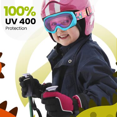 Гірськолижні окуляри OutdoorMaster Kids - Снігові окуляри, сумісні з шоломами, для хлопчиків і дівчаток зі 100 захистом від ультрафіолету - VLT 46.1