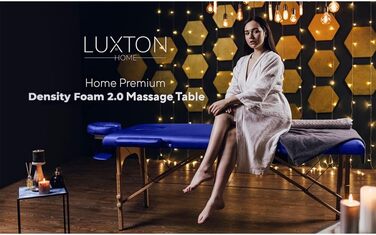 Преміум масажний стіл Luxton Home, складаний, портативний, регульована висота, 183×68 см, з аксесуарами та сумкою, для дому, салону, СПА, тату