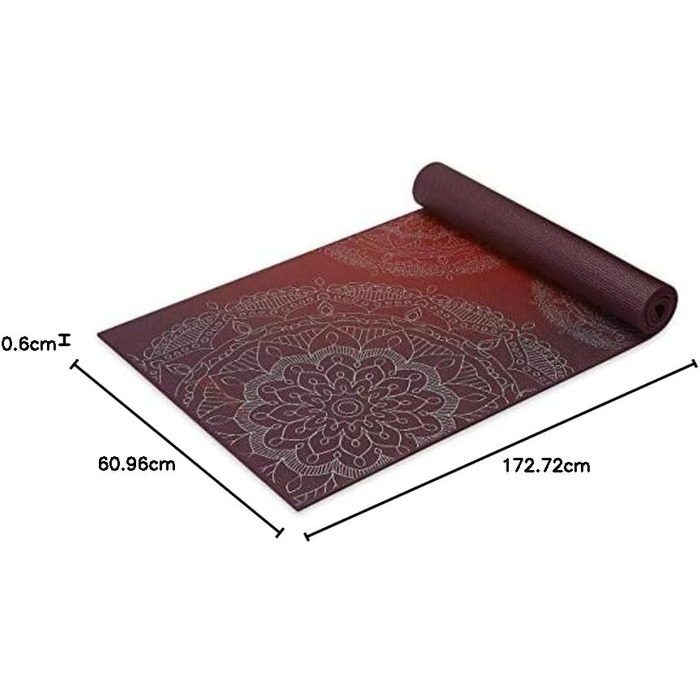 Килимок для йоги Gaiam Premium 6 мм, антиковзкий, металевий сонячний захід, для йоги, пілатесу та фітнесу, 172×61×0,6 см