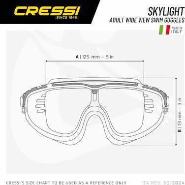 Окуляри для плавання CRESSI Skylight Unisex, 100% UV захист, преміум матеріали