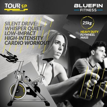 Велотренажер Bluefin Fitness Tour SP Kinomap Bluetooth Чорний/Сріблястий