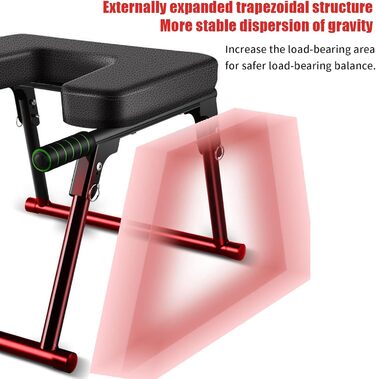 Йога Стійка на голові, Стійка для йоги Стійка на голові Стілець Складне інверсійне крісло зі сталевим каркасом і поліуретановим подушкою Багатофункціональне крісло для фітнесу для йоги Інверсійні лавки для дому