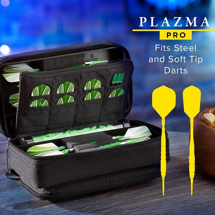 Сумка Casemaster Plazma Pro для дартсу, 6 дротиків, велика кишеня, чорна