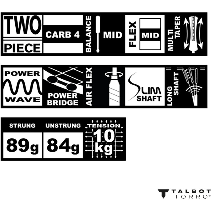 Ракетка для бадмінтону Talbot Torro різнокольорова