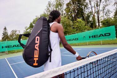Тенісна сумка HEAD Tour Medium, чорна з помаранчевим, ексклюзив Amazon