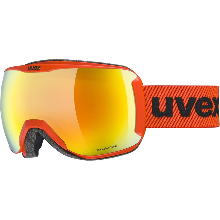 Гірськолижні окуляри Uvex Unisex Downhill 2100 Cv () (One Size, лютий червоний/оранжево-зелений)