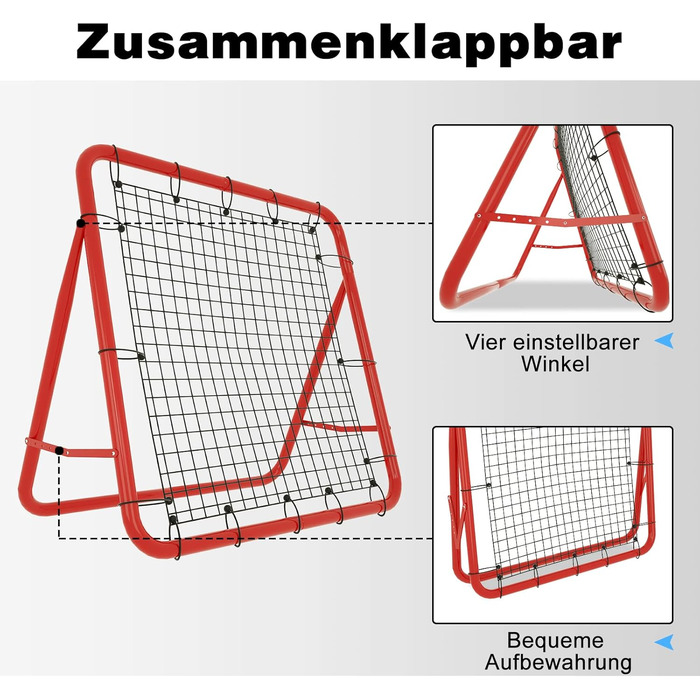 Сітка для відскоку YRHome Bounce Wall Kicker 100 см червона складна