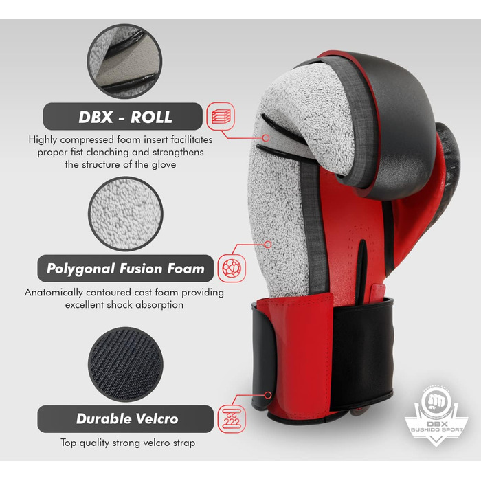 Боксерські рукавички DBX BUSHIDO SPORT ARB-407a для чоловіків, 8–16oz, для боксу і кікбоксингу