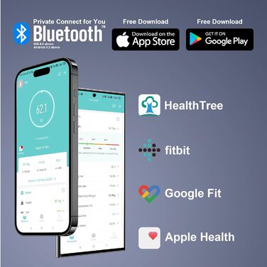 Шкала жиру в організмі, Ваги для ванної кімнати Bluetooth із додатком, розумні цифрові ваги для жиру в організмі, ІМТ, ваги, м'язової маси, води, білка, скелетних м'язів, ваги кісток, BMR, чорний (260 чорний)