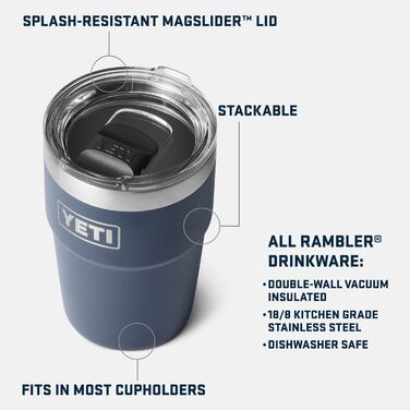 Кружка YETI Rambler з кришкою Magslider, чорна, 16 унцій (475 мл)