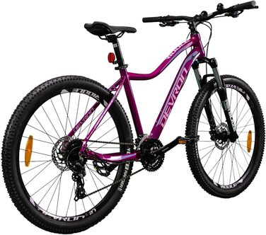 Гірський велосипед Devron RM1.7W, Hardtai Auminiu, Shimano 3x8, дискове гальмо 27.5 zo, навколо Гірський велосипед для авантюрних жінок (фіолетовий, S)