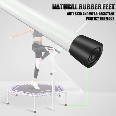 Для дорослих - максимальне навантаження 150 кг Фіолетовий, 48 Silent Mini Trampoline Bandgee Rebounder Jumping Cardio Trainer Workout