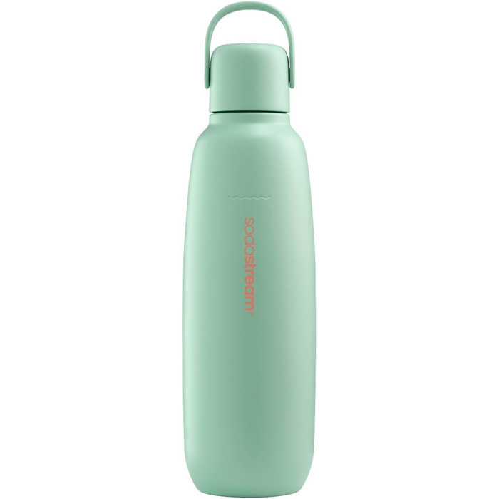 Металева пляшка SodaStream Fizz&go COOL 0,9 л, м'ятна, сумісна з Duo, E-Duo, Terra, для газованої води, тримає температуру до 12 годин, можна мити в посудомийці, BPA Free