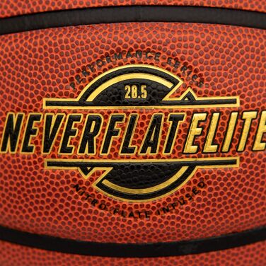 Баскетбольний м'яч Spalding NeverFlat Elite у приміщенні на відкритому повітрі (76970A, середній розмір 6, 28,5')