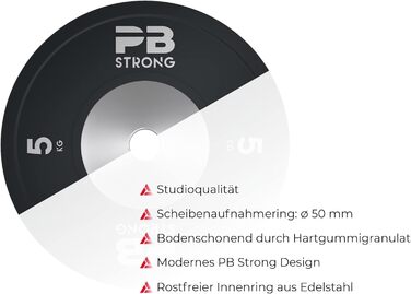 Плити PB Strong Competition з гумовим покриттям 50мм 2,5-25кг (1 шт.)