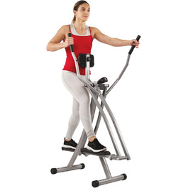 Орбітрек Sunny Health & Fitness SF-E902, повітряний кросстрейнер з LCD-монітором, складний, максимальна вага 100 кг, довжина кроку 762 мм, домашній тренажер, чорний