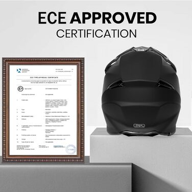Мотокросовий шолом чорний ECE22.06, фулфейс для MTB, молодіжний інтегральний шолом для мотоциклів, скутерів, ролерів, лиж, ATV, чоловічий та жіночий