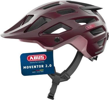 Велошолом ABUS Moventor 2.0 для MTB, універсальний, темно-червоний, розмір L (57-61 см), для жінок і чоловіків, комфортний шолом для гірського велосипеда