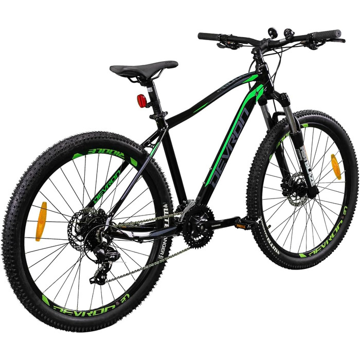 Гірський велосипед Devron Riddle RM1.7 для чоловіків - Alloy Hardtail, 27,5 дюймів, Shimano 3x8, гідравлічне дискове гальмо, універсальний MTB для Adventure Black S