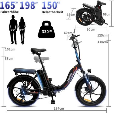 Електровелосипед Fafrees F20 E-Bike 20" Fatbike 36V/576WH, 250 Вт, 25 км/год