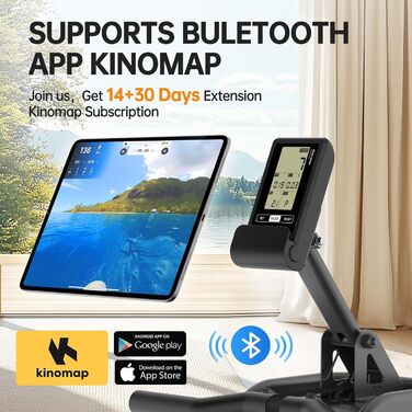 Гребний тренажер PASYOU PW36 для дому з APP і LCD, тиха робота, до 158 кг